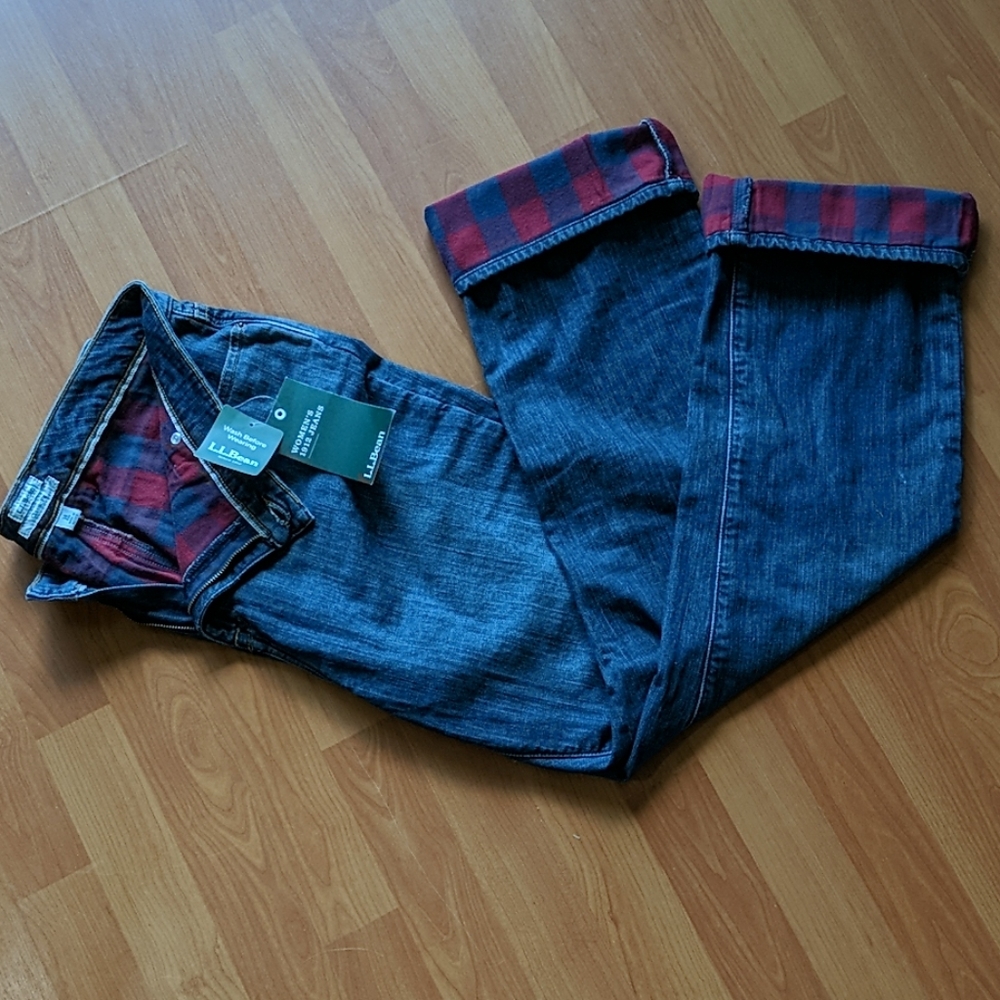 L.L. Bean 1912 Classic Fit Flannel Lined Jeans NWT